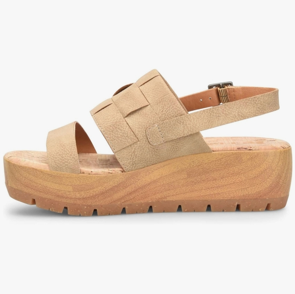 KORKS Beige Vegan Leather Sandals Size 9, New